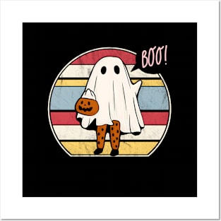 Cute Ghost boo - retro vintage design Posters and Art